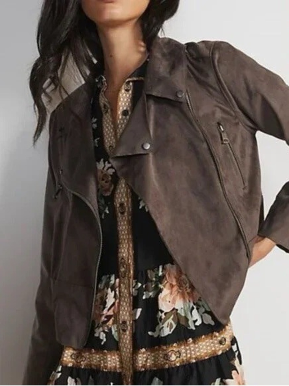 NWT Anthropologie Hutch Suede-Style Moto Jacket